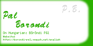 pal borondi business card