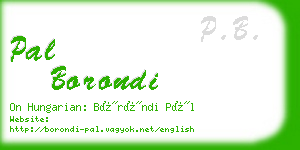 pal borondi business card